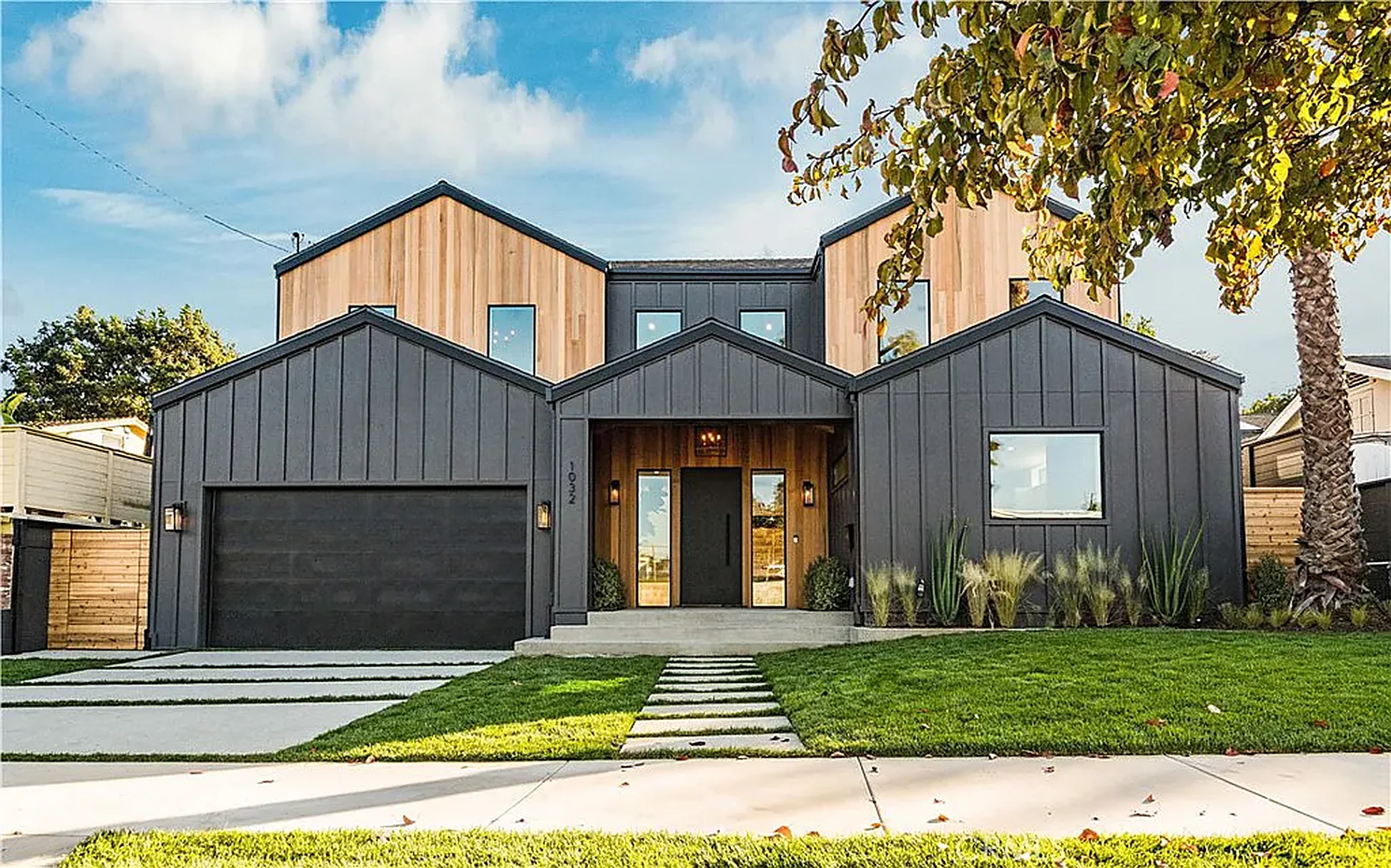 Modern South Bay residence at dusk